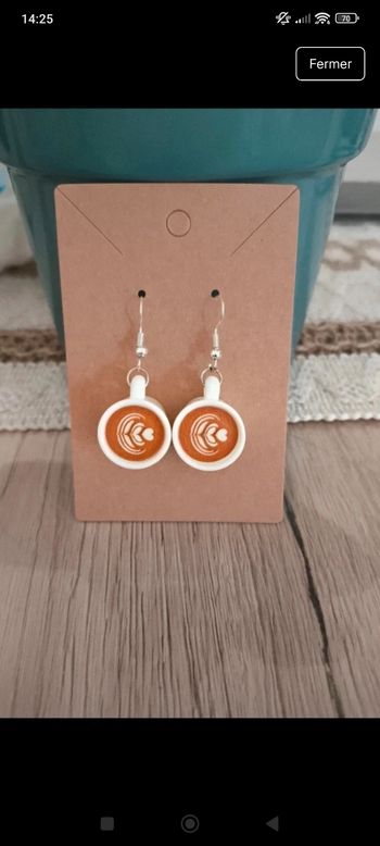 Boucles d'oreilles tasse a café