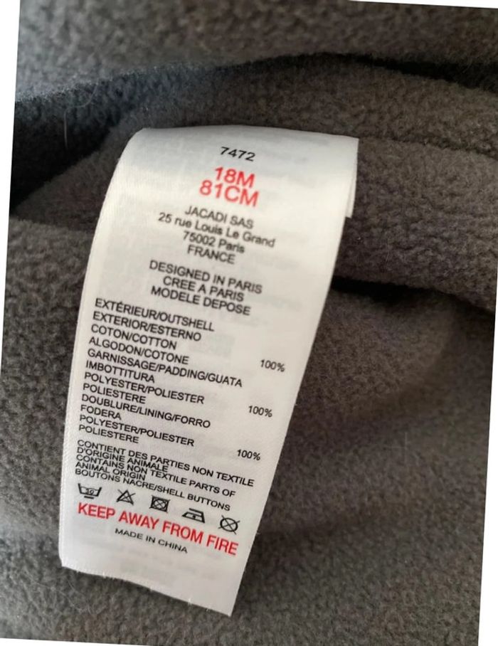 Manteau jacadi t18 mois - photo numéro 4