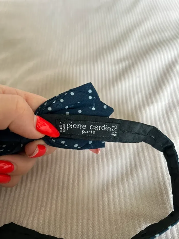 Noeud papillon bleu marine Pierre Cardin pur soie - photo numéro 2