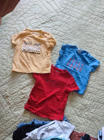 3 t-shirts été bébé 12 mois