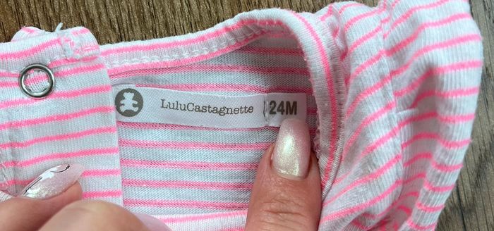 Ensemble/combishort bleu et rose Lulu Castagnette, petite fille 24 mois - photo numéro 3