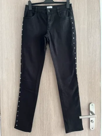 🌟 jean claudie pierlot noir – étoiles argentées  - T38 🌟
