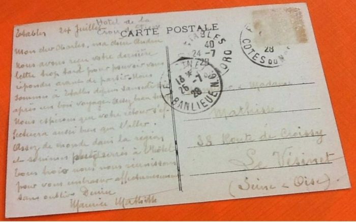 Carte postale ancienne Etables (Côtes d' Armor) Les Falaises du Moulin - photo numéro 3