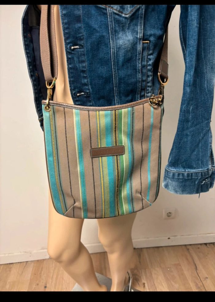Sac bandoulière Longchamp authentique – Vert turquoise & marron - photo numéro 17