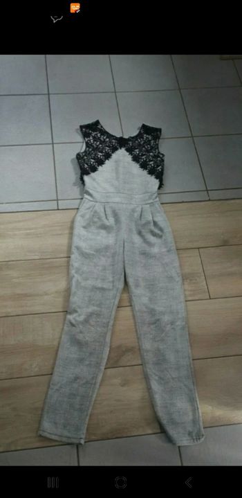 Combinaison élégante grise dentelle 36 S