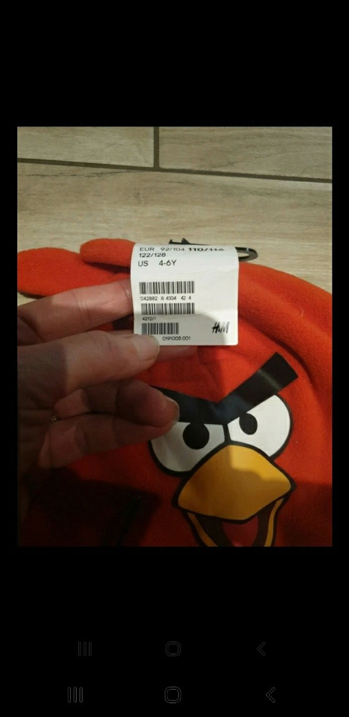 Bonnet enfants angry birds neuf étiquette 3/4 ans - photo numéro 2