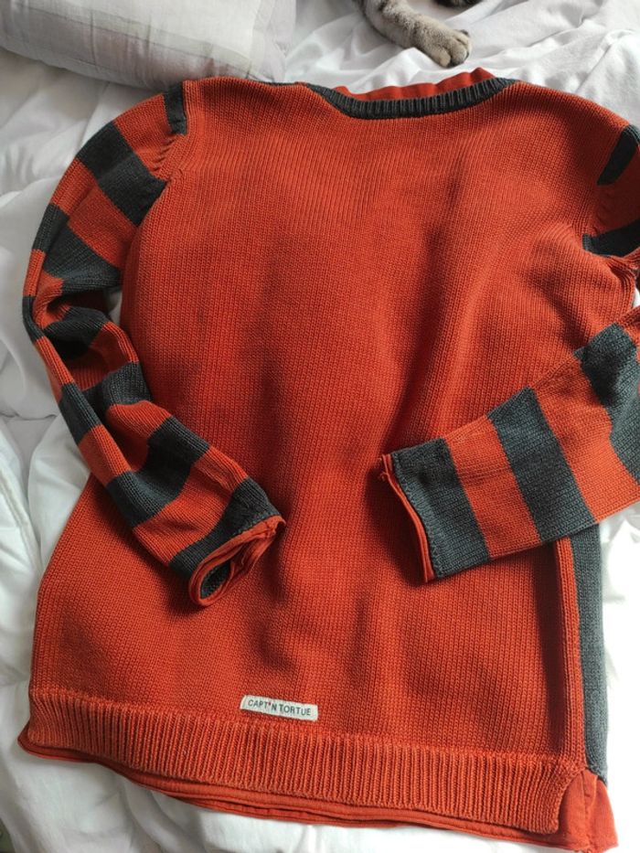 Pull orange et gris anthracite - photo numéro 6