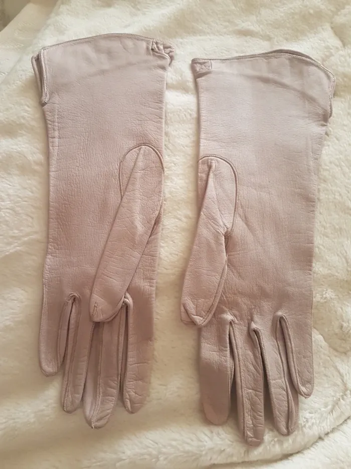 Gant beige/marron clair en cuir souple Taille 6 Neuf - photo numéro 2