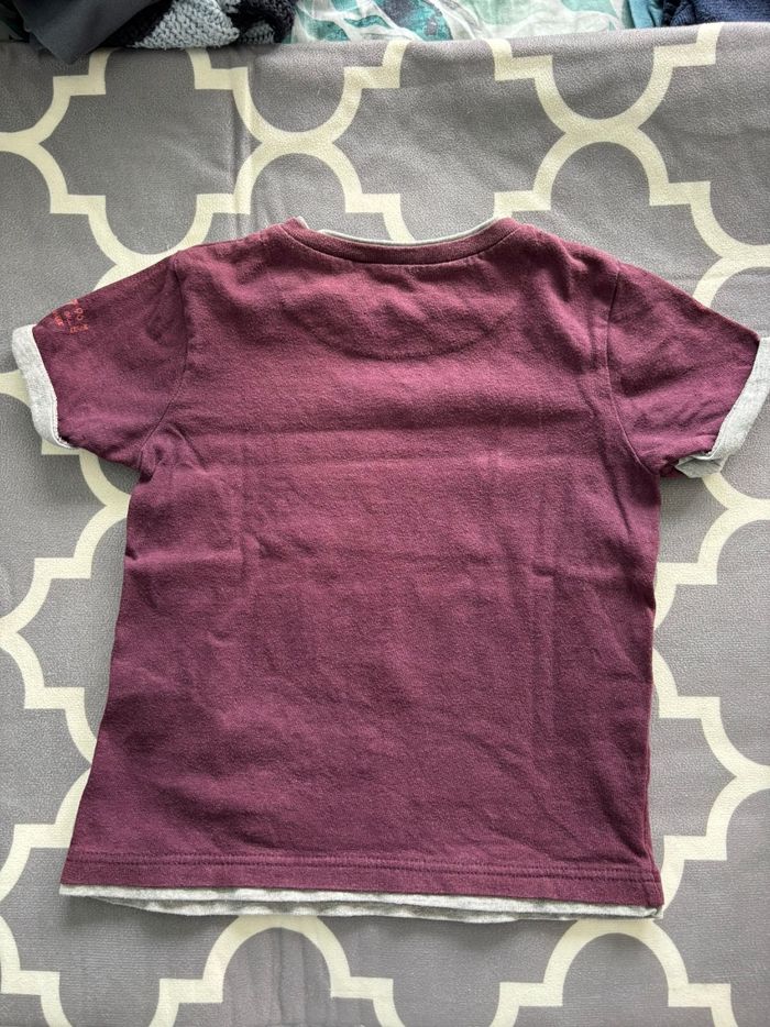 T-shirt manches courtes garçon bordeaux panthère "WILD" - photo numéro 3