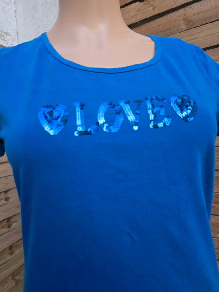 Tee-shirt sequins Love 🍒y2k🍒taille convient jusqu'au 38 - photo numéro 4