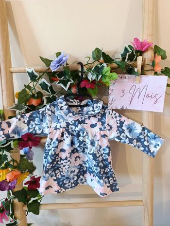 T-shirt manche longue col claudine 3mois