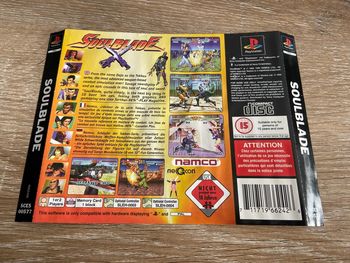 Jaquette arrière du jeu soulblade ps1
