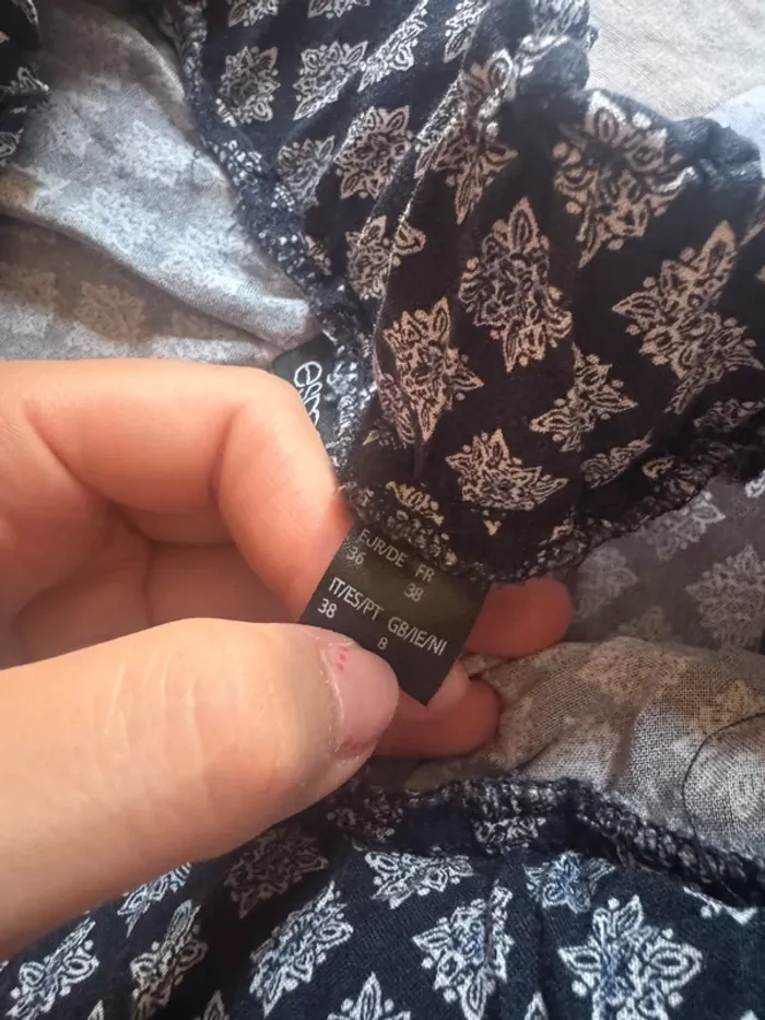 Short tissu léger bleu à motifs - photo numéro 3