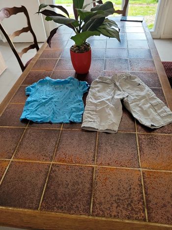 Lot Bermuda et tee shirt manches courtes