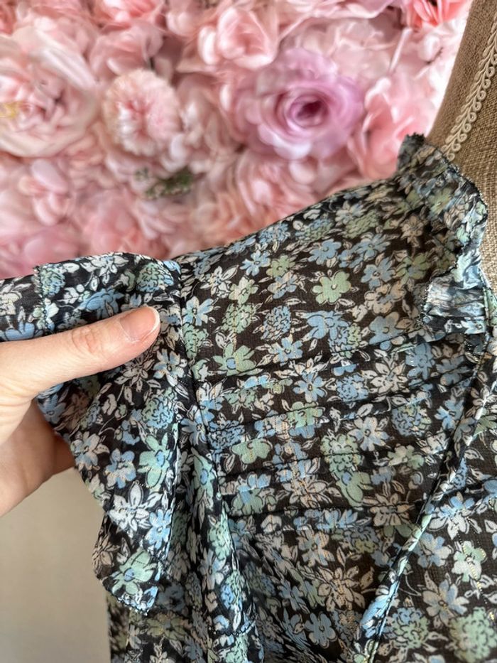 Robe longue bleu à motifs fleuris, modèle Renaza, taille 36 - Maje - photo numéro 12