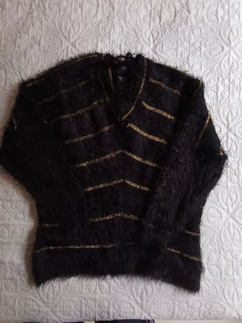 Pull femme noir/doré 
