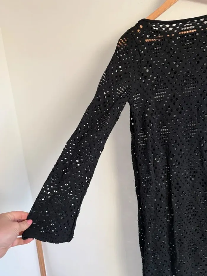 Robe longue ajouré noire Mango - photo numéro 6