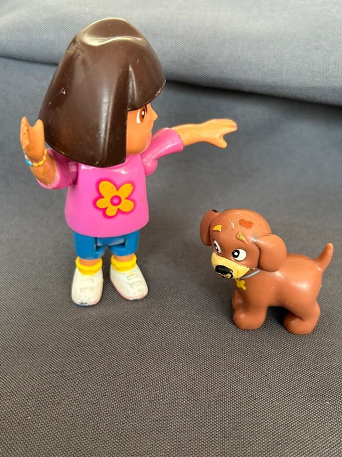 Figurine ancienne Dora l’exploratrice et son chien ~9cm - photo numéro 3