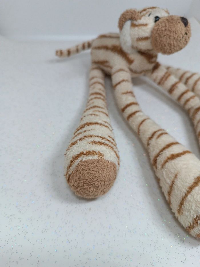 Petite peluche cmp plush doudou teddy zèbre zébré grosse pattes grande big beige crème tigre tiger - photo numéro 6