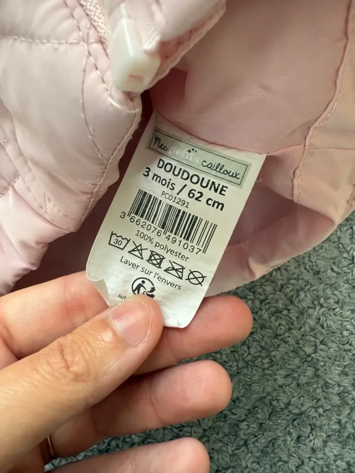 Doudoune rose avec capuche (3mois) - photo numéro 5