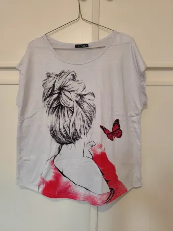 T-shirt femme imprimé femme t-shirt rouge taille L