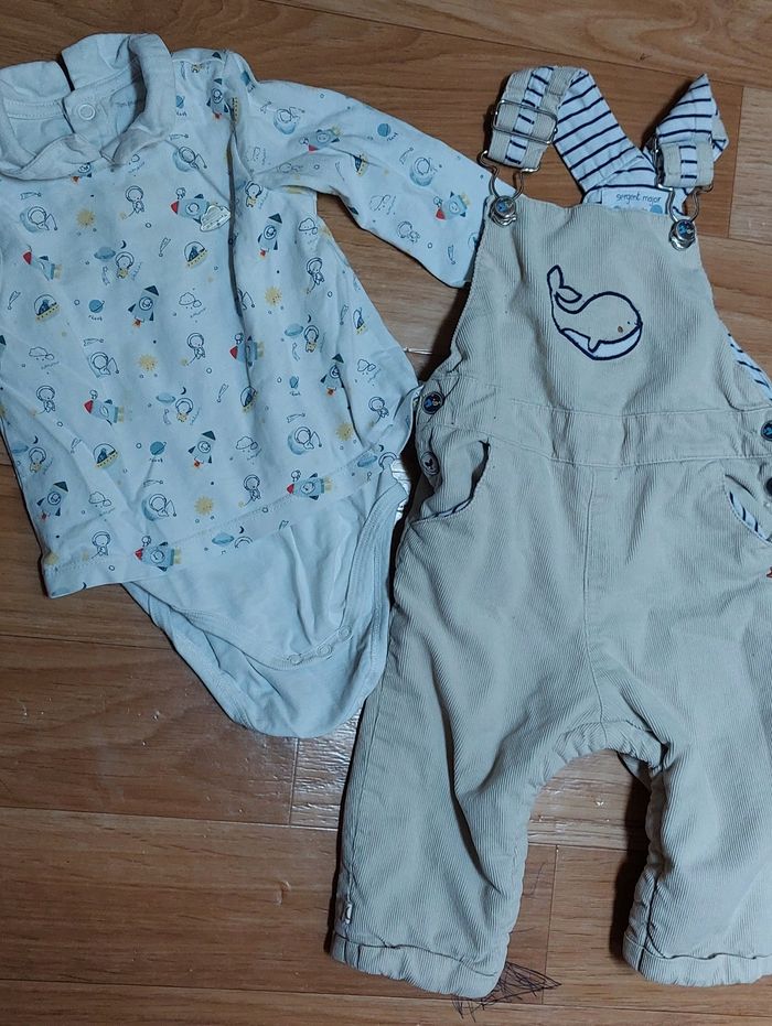 Lot salopette et body sergent major
