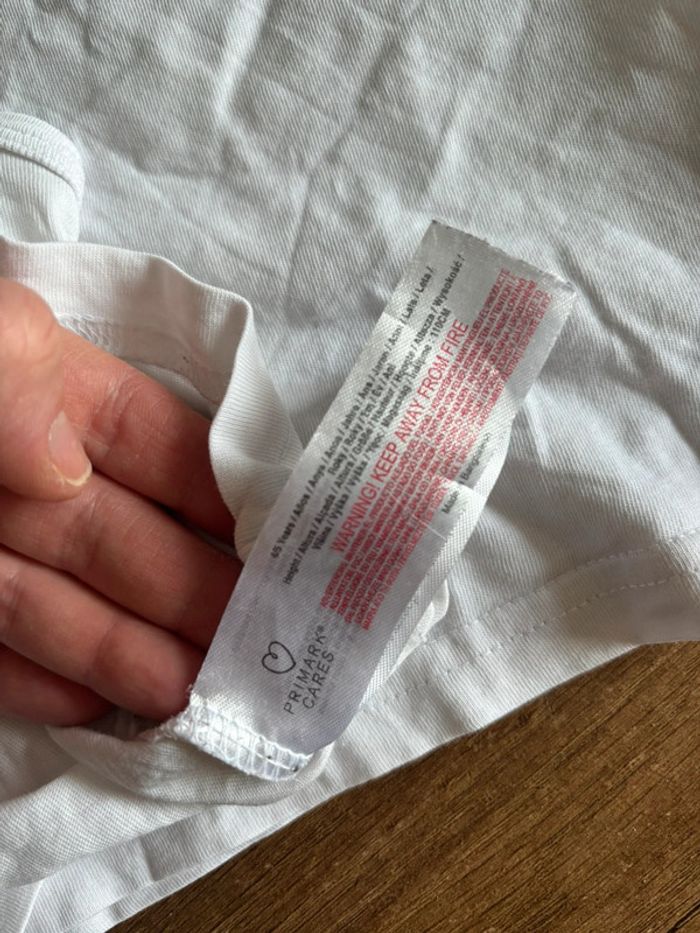 Lot de 3 maillots corps 4-5 ans Primark blanc - photo numéro 2