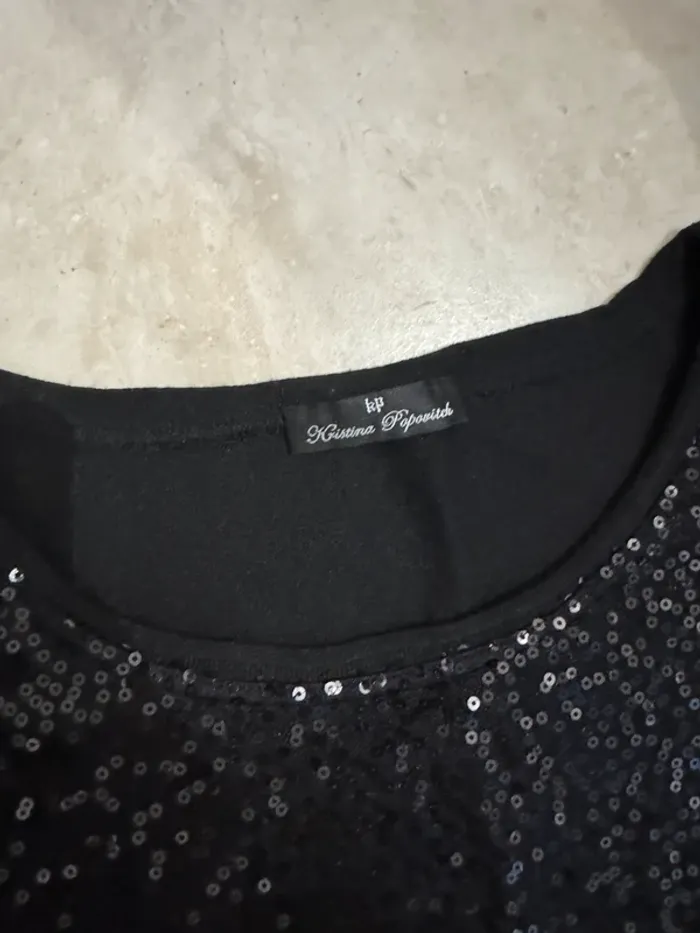 Haut noir à sequins – Kristina Popovitch – Taille M - photo numéro 3