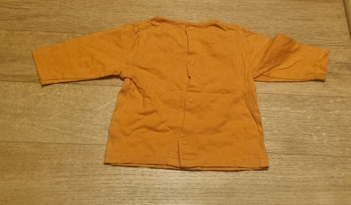 t-shirt manches longues garçon orange kimbaloo taille 3 mois - photo numéro 3