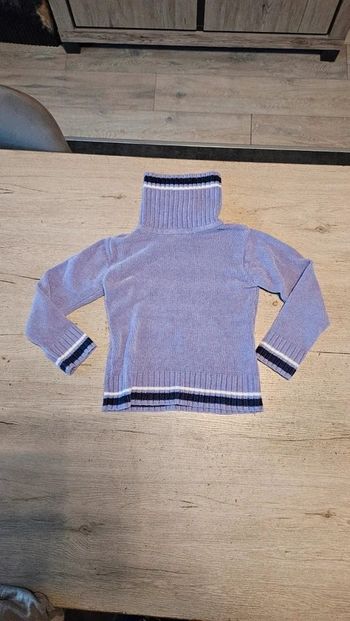 Pull à col roulé manches longues, mauve ligné, Palomino, 6 ans