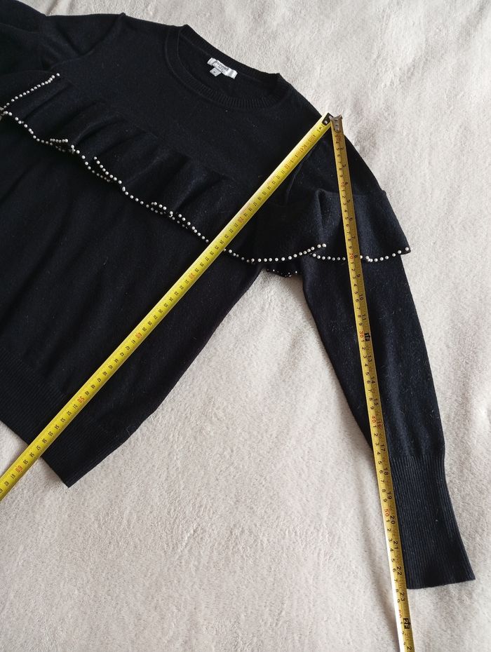 Pull noir à volants et perles. Sweewë 38 - photo numéro 4