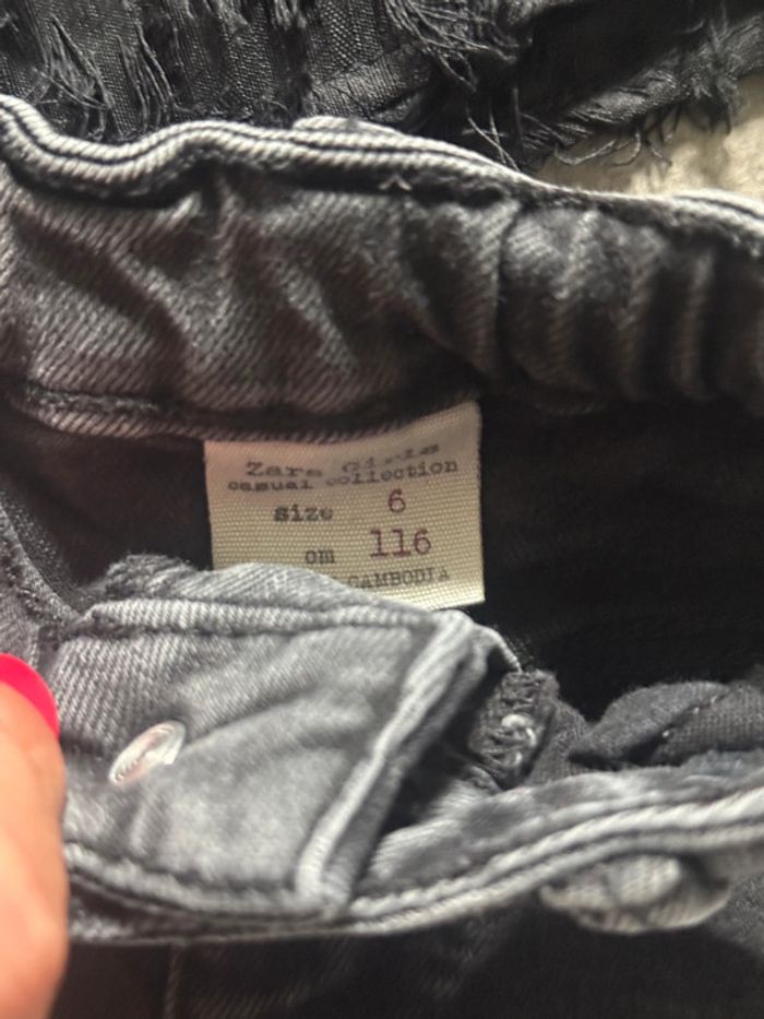 Ensemble Zara 6 ans tbe jupe en jean + top à franges - photo numéro 5