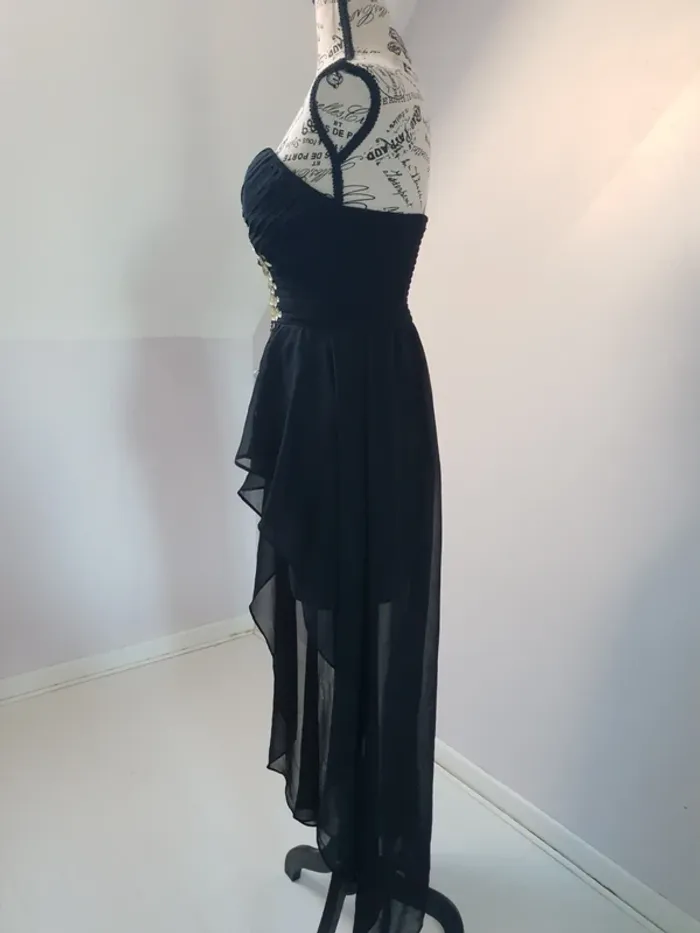 🖤 Robe bustier noire asymétrique – Eva & Lola – Taille S – Très bon état - photo numéro 7