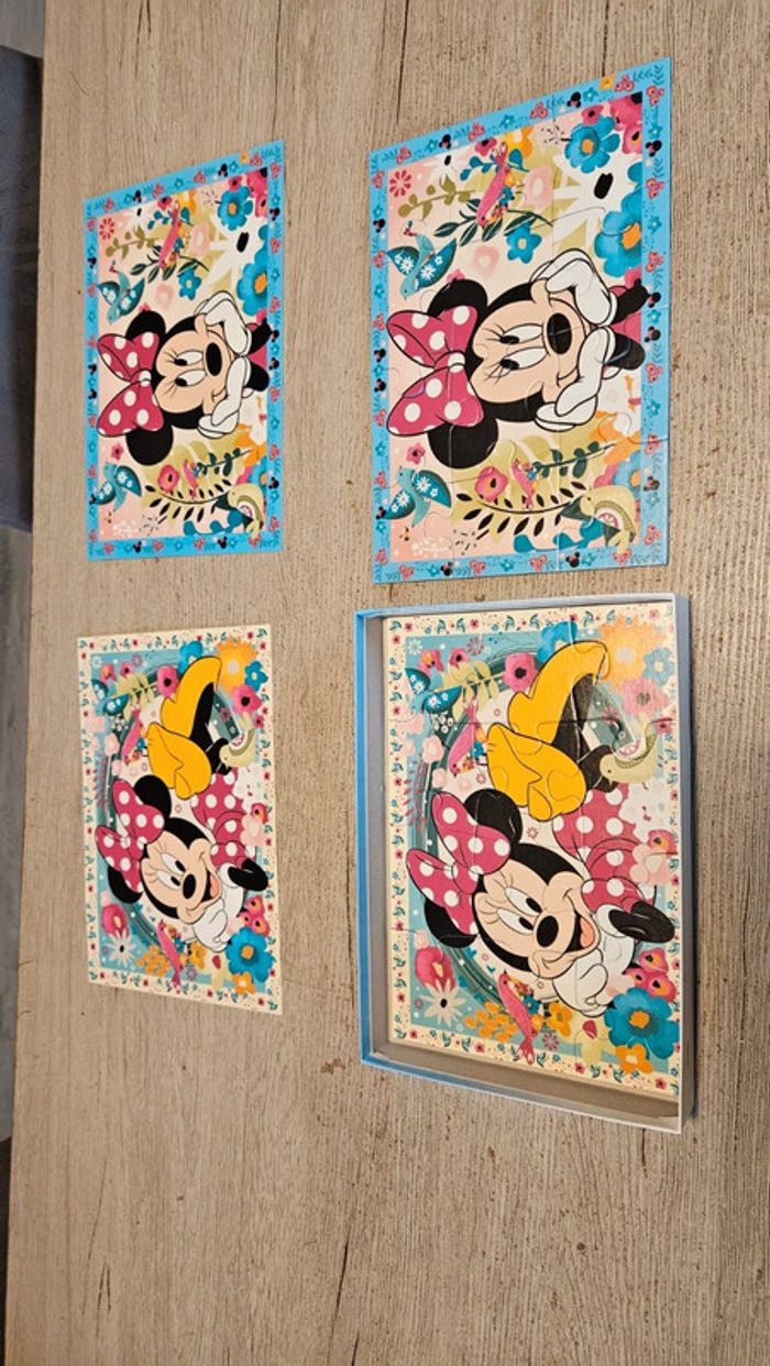 Boite de 2 puzzles Disney Minnie, 12 pièces chacun avec modéle, nickel - photo numéro 4