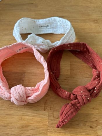 3 bandeaux gaze de coton Little chouquette