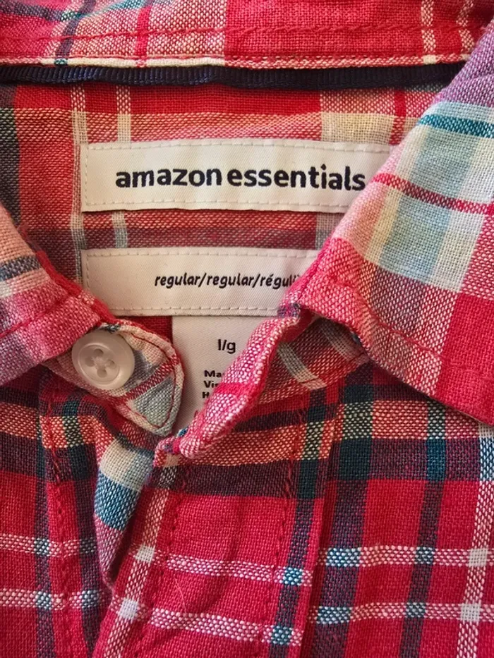 Chemise amazon essentials coton lin - photo numéro 3