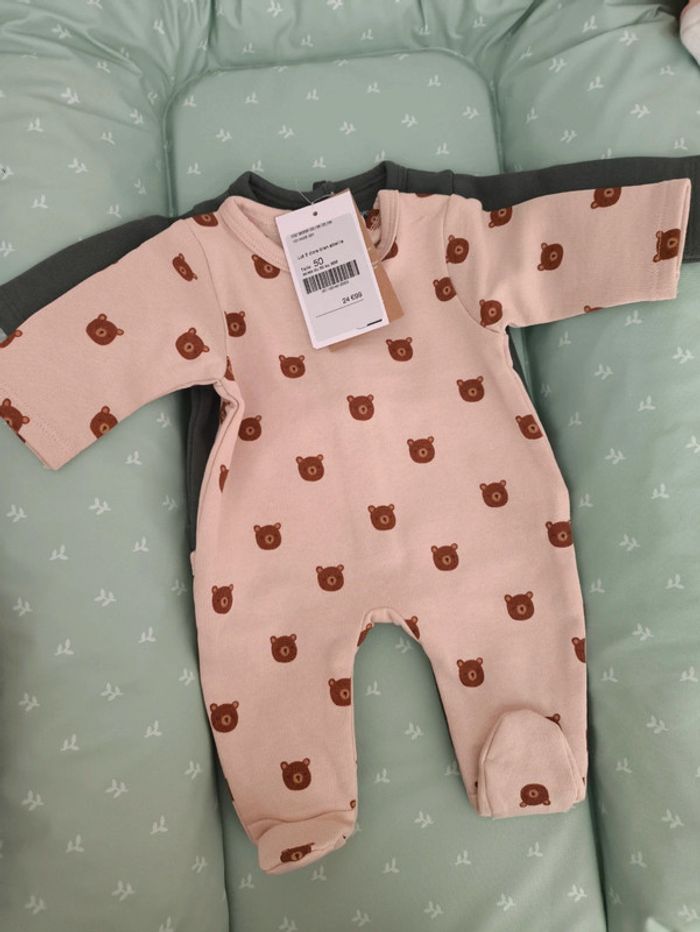 Lot de 2 pyjamas naissance