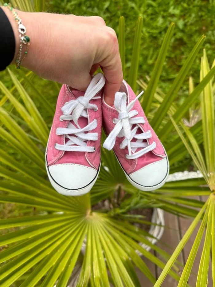 Chaussure converse rose clair taille 4 (9-12 mois) - photo numéro 4