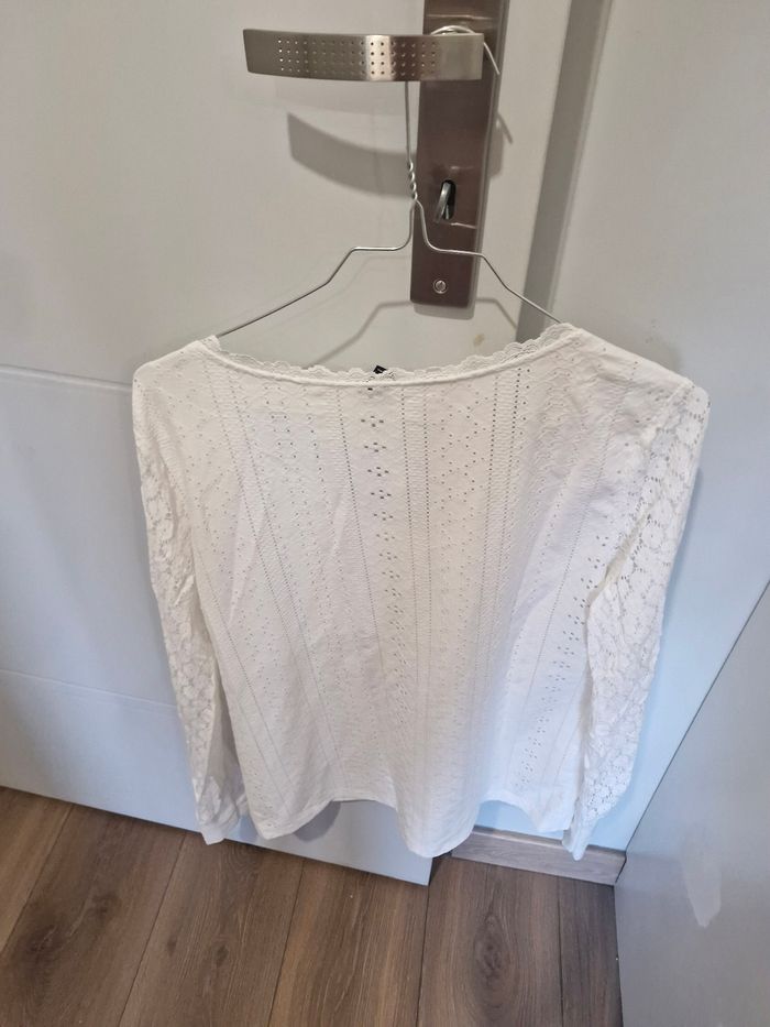 Tee-shirt manche longue blanc - photo numéro 2
