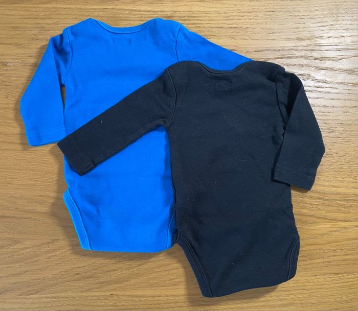 SuperBaby Lot de 2 Bodies bleu/noir Taille 3 mois - photo numéro 6