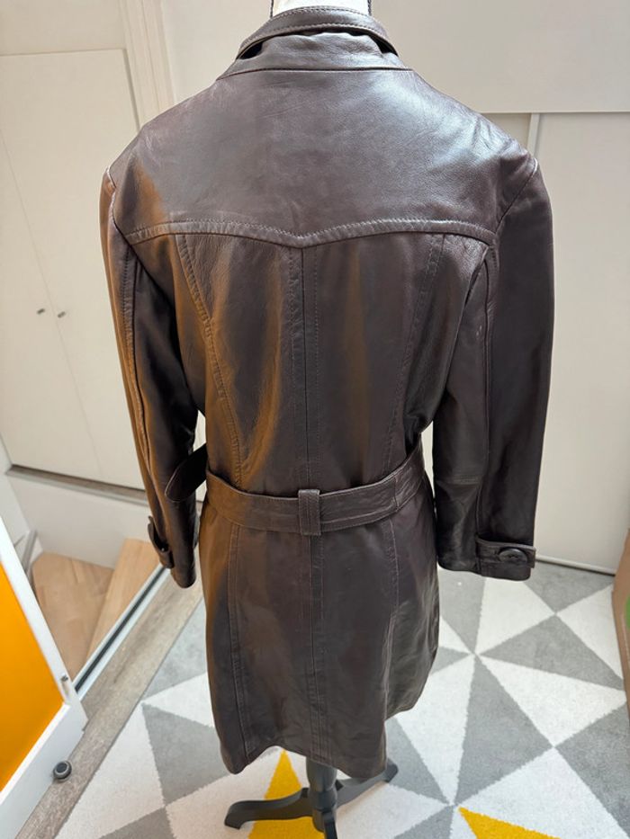 Trench en cuir vintage Redskins Taille 38 - photo numéro 2