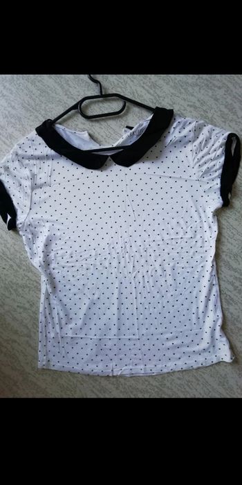 Tee shirt col/manches noir