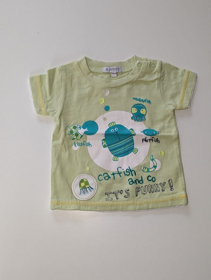 Lot de 2 t-shirts manches courtes 6 mois - photo numéro 2