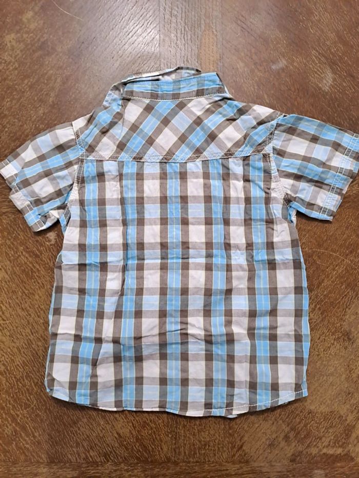 Chemise manches courtes bleu marron, taille 5 ans (110 cm) - photo numéro 2