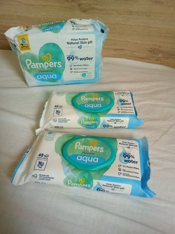 5 paquets de 48 lingettes Pampers Harmonie Aqua