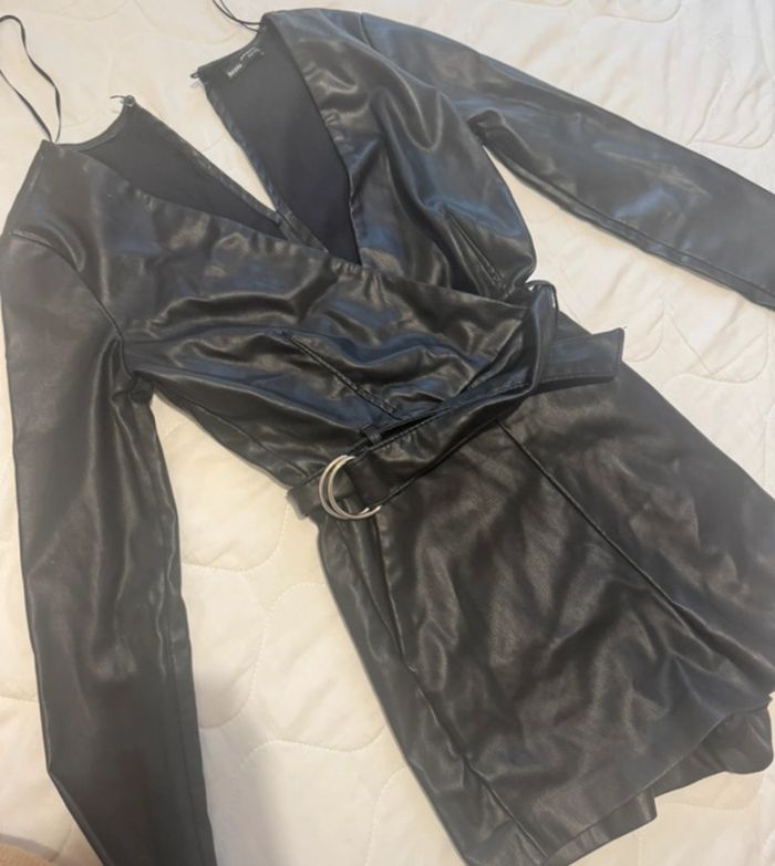 Combi short cuir femme - photo numéro 3