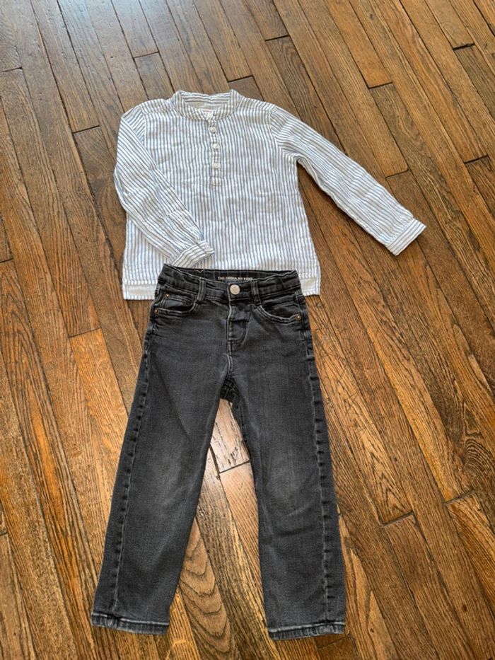 Haut Monoprix et jeans Zara 3 ans