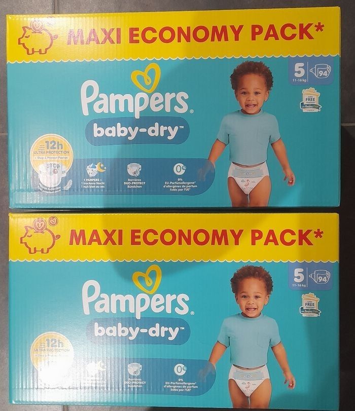 196 couches pampers baby-dry taille 4+ 10-15kg - photo numéro 4