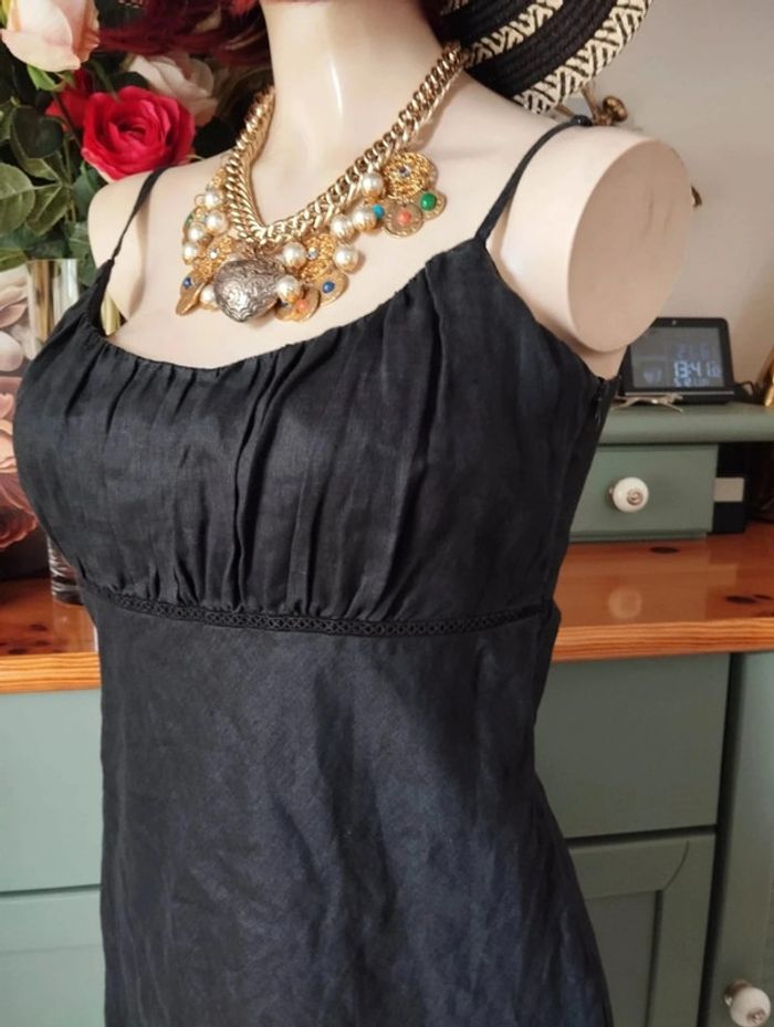 🌾Robe En Lin Noire T36/38🌾 - photo numéro 3