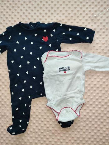 Ensemble pyjama molletonné et body - 9mois